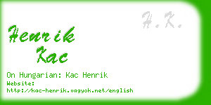 henrik kac business card